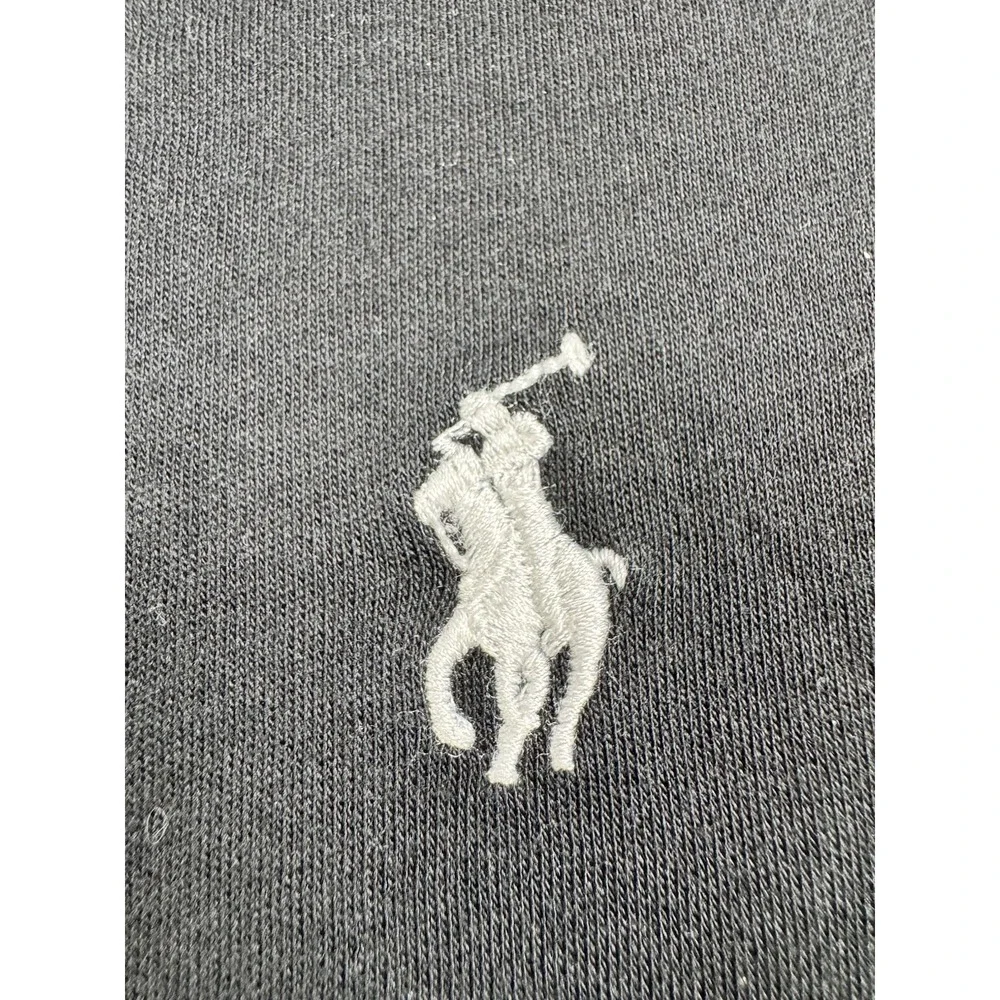 Polo Ralph Lauren Mens Polo Shirt Large Black White Pony Short Sleeve